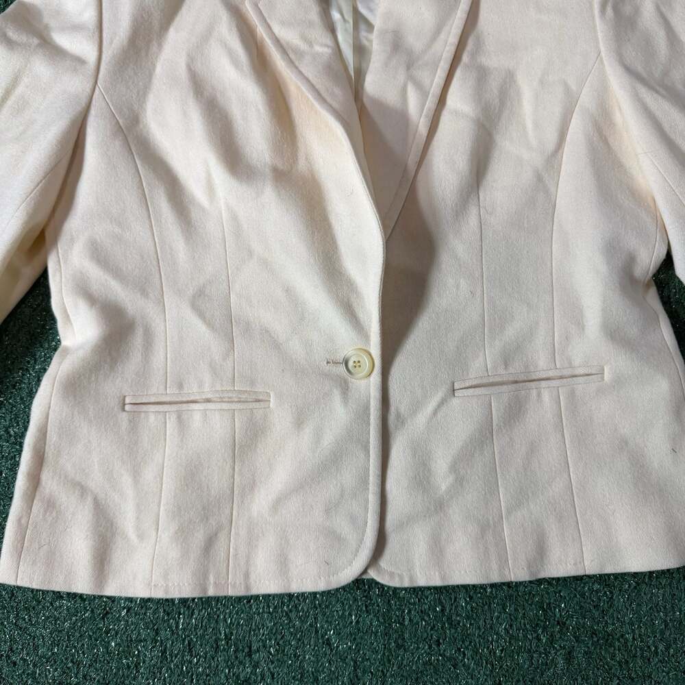 Vintage Pendleton Women's Cream Wool One-Button Blazer Jacket - Picture 5 of 8